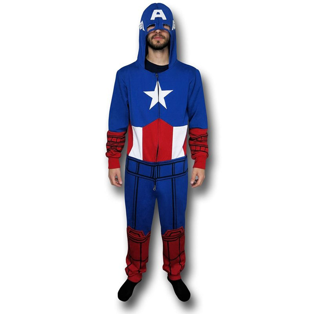 Captain America - Captain Costume Jumpsuit Men's Sleep Sets Captain America   