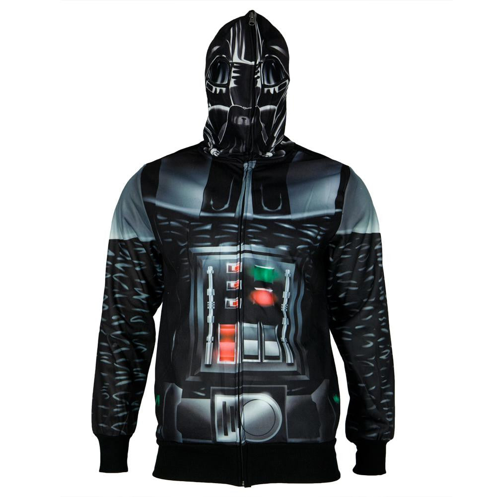 Star Wars - Vader is Here All Over Costume Zip Hoodie Men's Hoodies Star Wars SM Black 