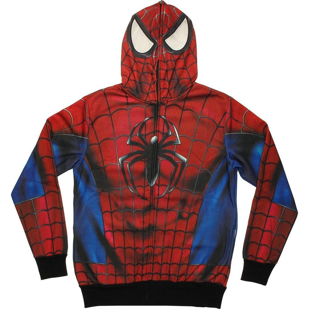Spider-Man - Real Classic All Over Costume Zip Hoodie Men's Hoodies Spider-Man SM Red 