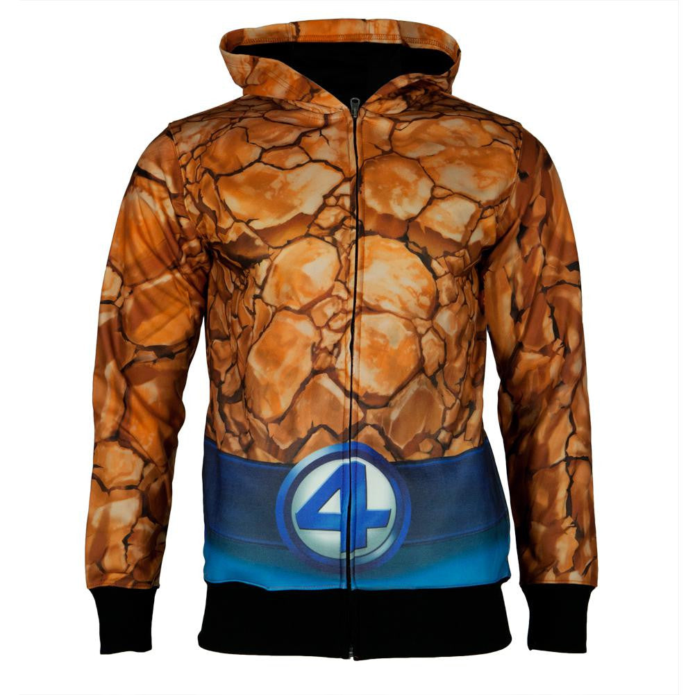 Fantastic Four - The Thing All Over Costume Zip Hoodie Men's Hoodies Fantastic 4   