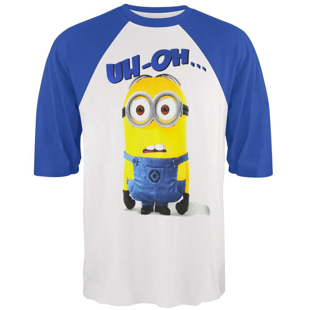 Despicable Me - Blank Stare Me Raglan Men's Raglans Despicable Me LG White