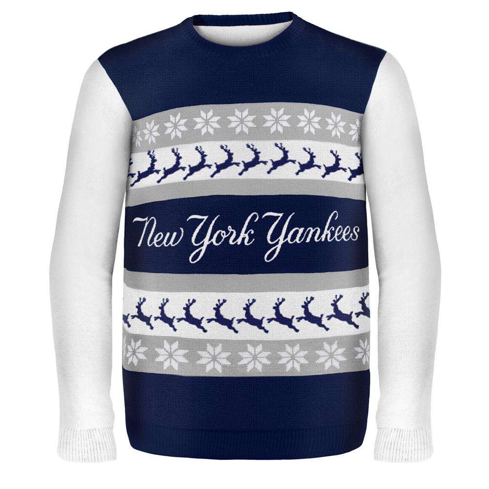 New York Yankees - One Too Many Ugly Christmas Sweater Men's Sweaters New York Yankees MD Blue 