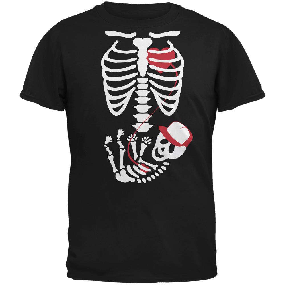 Baby Boy Pregnant Skeleton Halloween Costume T-Shirt Men's T-Shirts Old Glory 2XL Black 