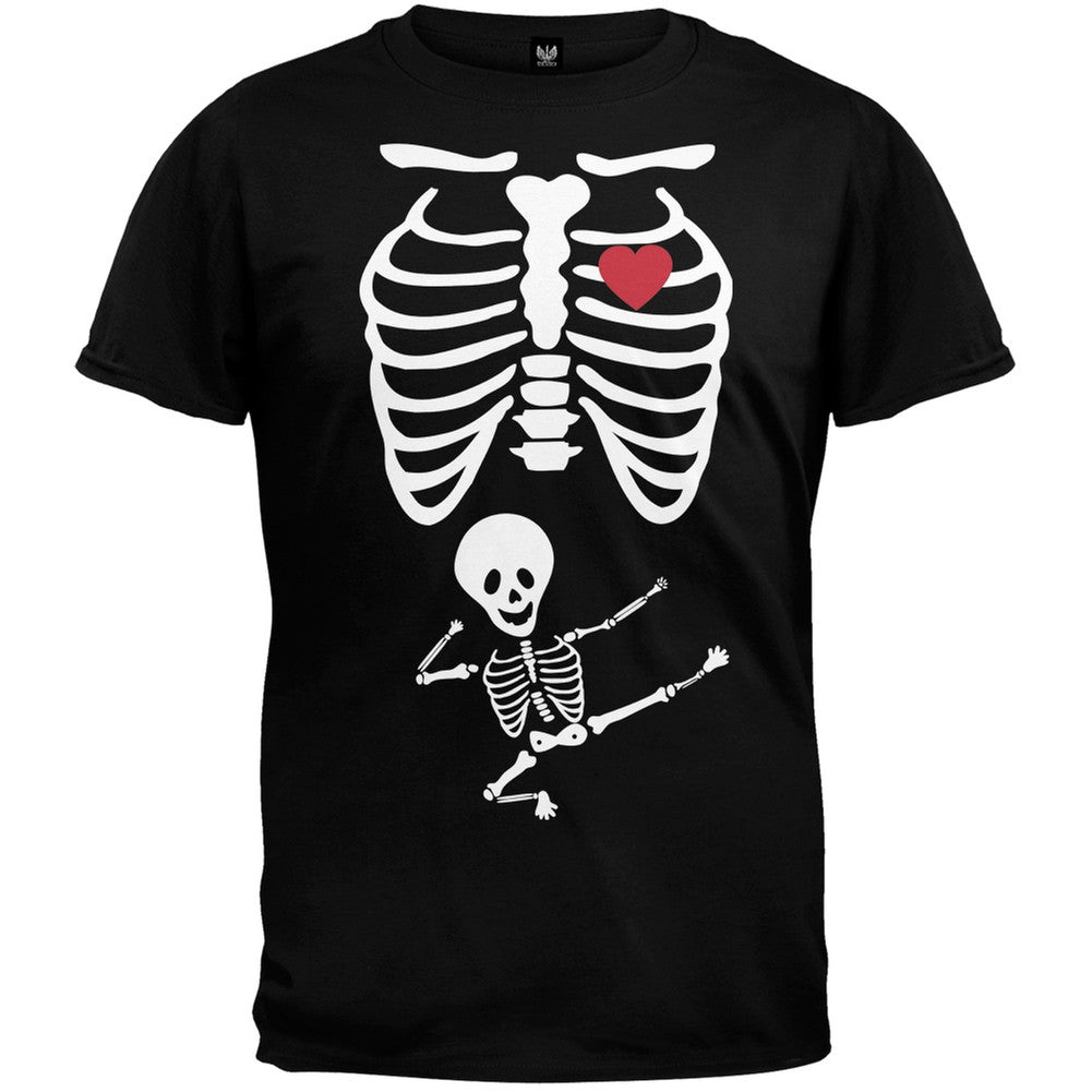 Kung Fu Baby Pregnant Skeleton Halloween Costume T-Shirt Men's T-Shirts Old Glory   