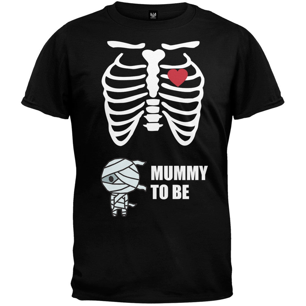 Mummy To Be Pregnant Skeleton Halloween Costume T-Shirt Men's T-Shirts Old Glory   