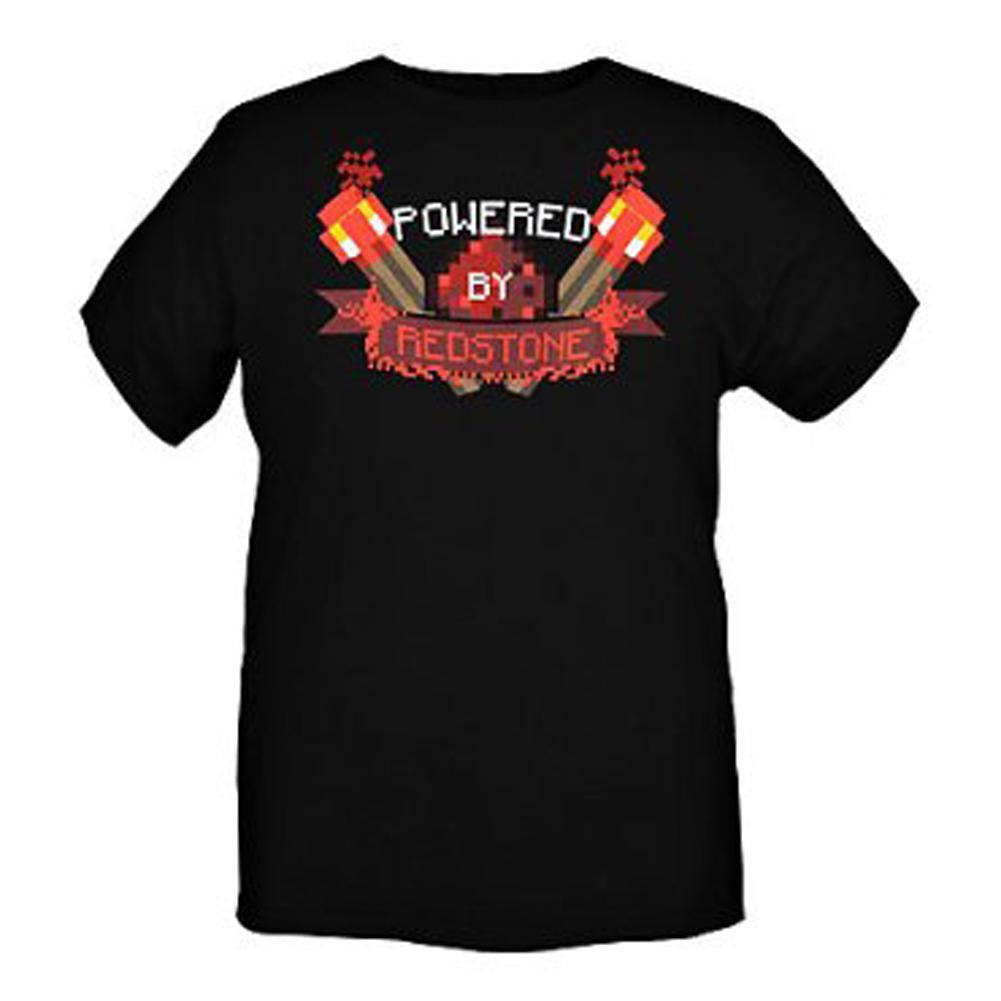 Minecraft - Powered By Redstone Youth T-Shirt Youth T-Shirts Minecraft YXS Black 