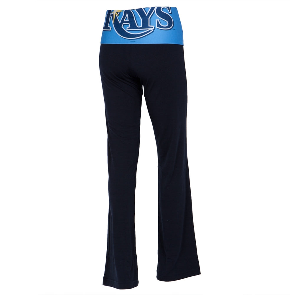 Tampa Bay Devil Rays - Flip Down Waistband Logo Juniors Yoga Pants Women's Yoga Pants Tampa Bay Devil Rays   