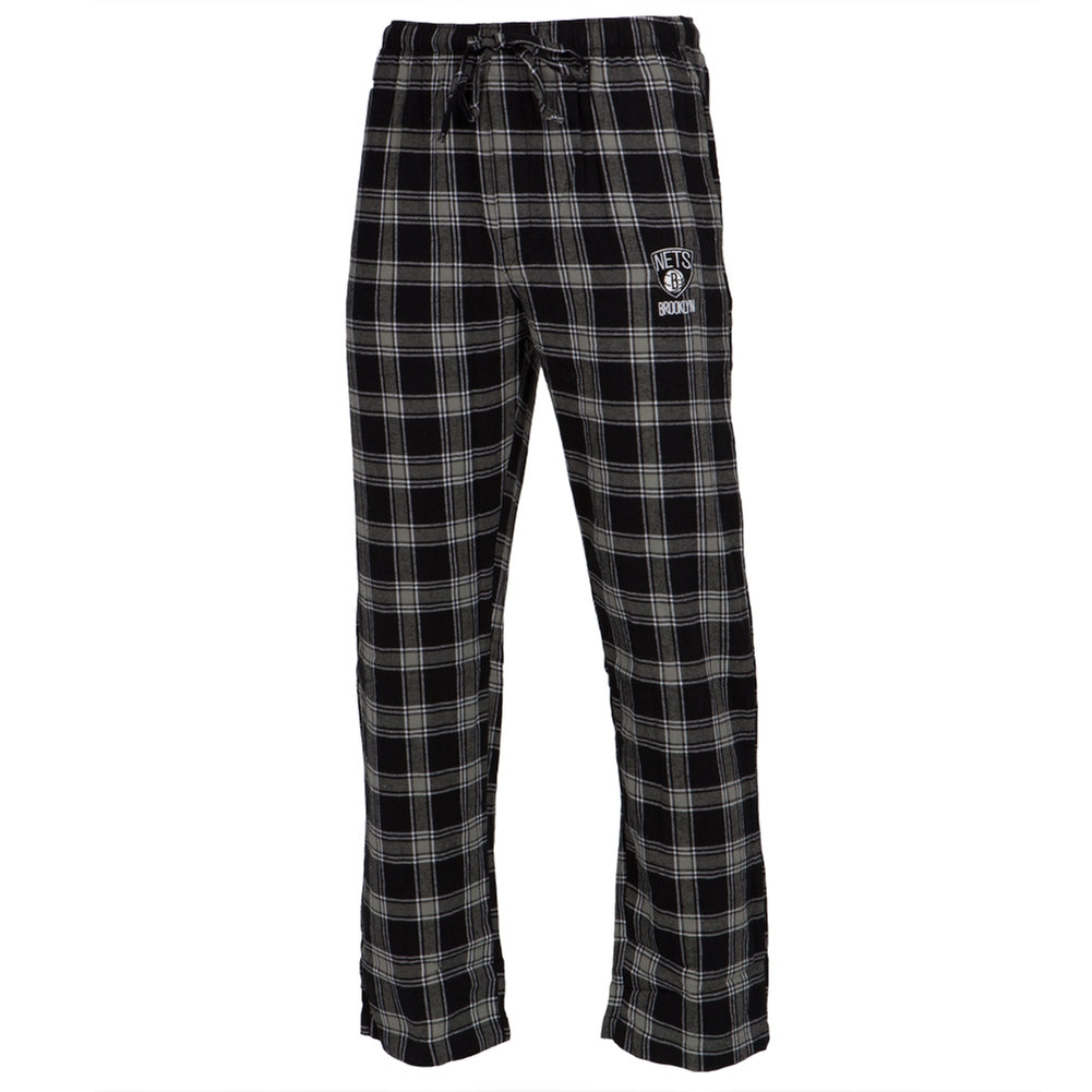 Brooklyn Nets - Logo Plaid Lounge Pants Men's Sleepwear Brooklyn Nets SM Black 