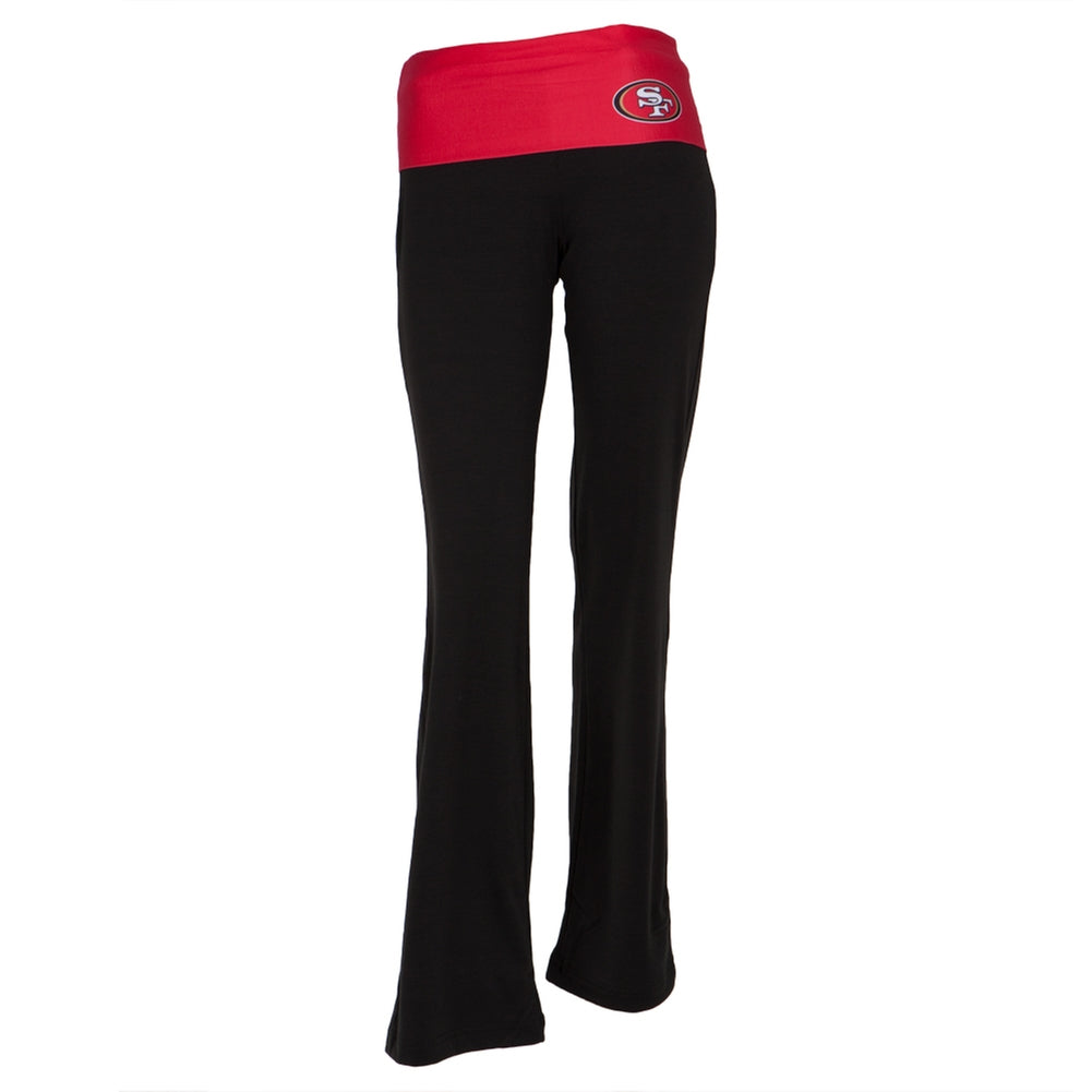 San Francisco 49ers - Flip Down Waistband Logo Juniors Yoga Pants Women's Yoga Pants San Francisco 49ers SM Black 