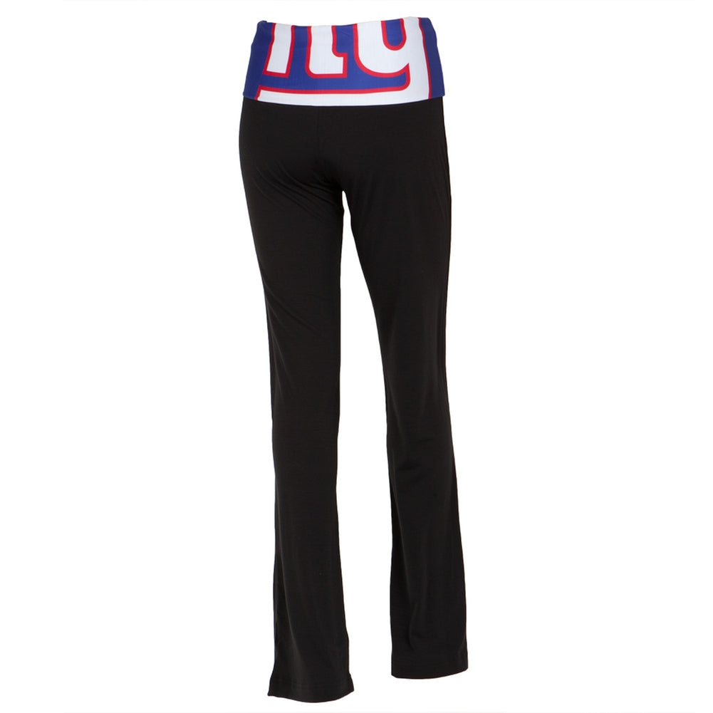 New York Giants - Flip Down Waistband Logo Juniors Yoga Pants Women's Yoga Pants New York Giants   