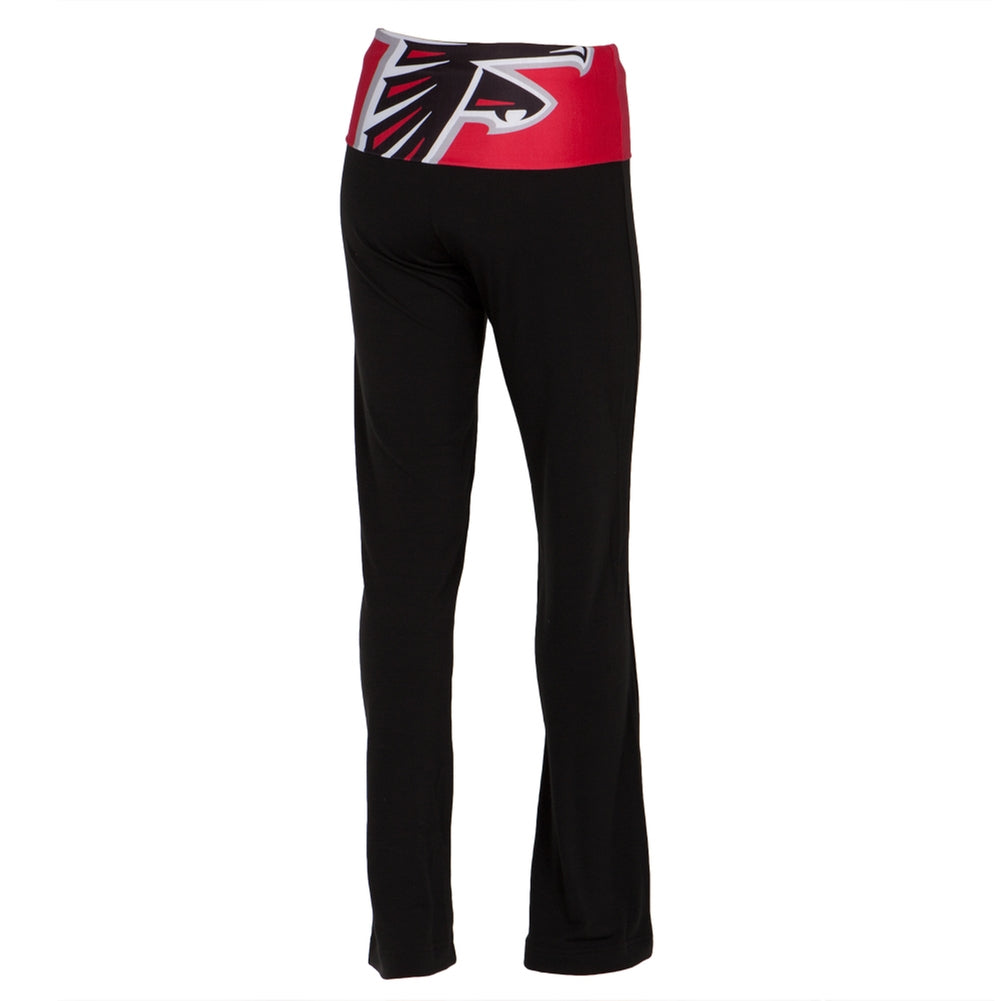 Atlanta Falcons - Flip Down Waistband Logo Juniors Yoga Pants Women's Yoga Pants Atlanta Falcons   