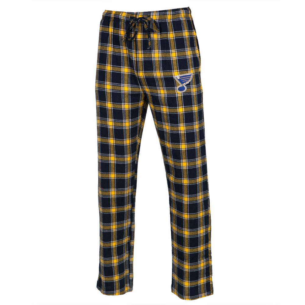 St. Louis Blues - Logo Plaid Lounge Pants Men's Sleepwear St. Louis Blues 2XL Black 