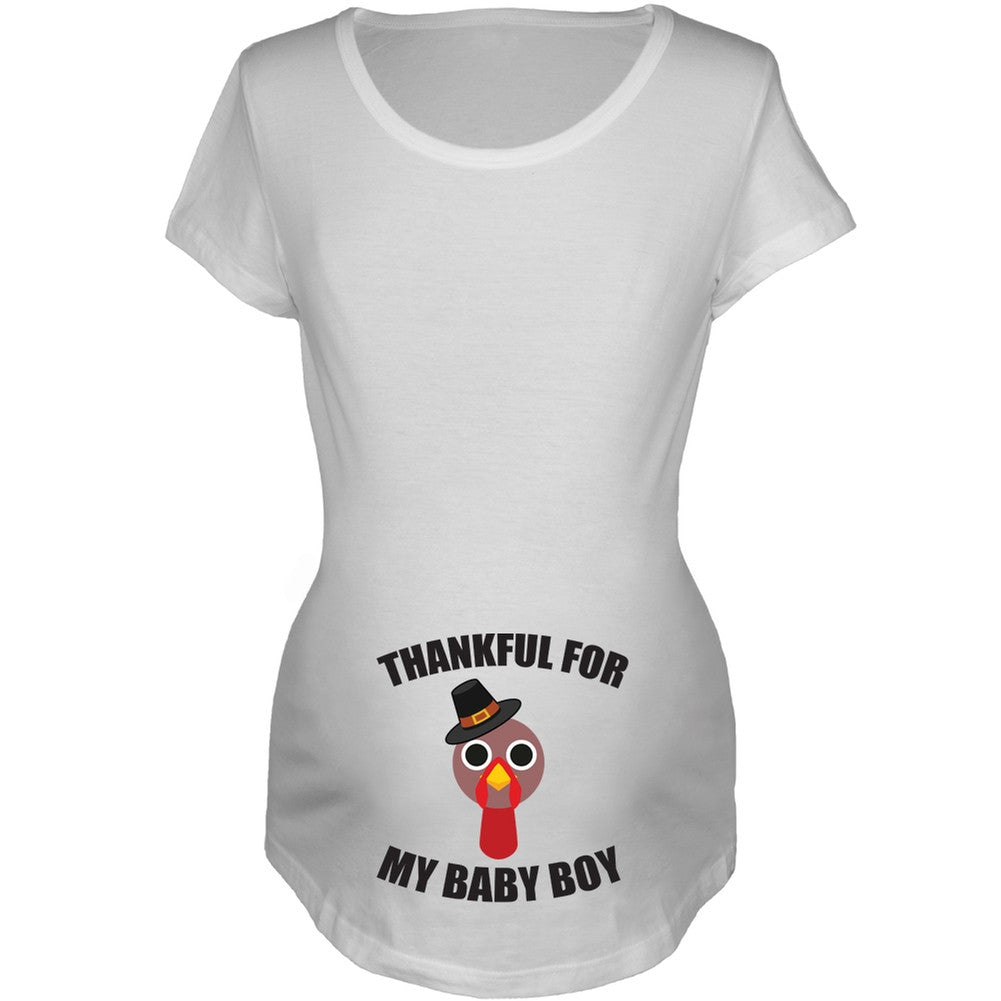 Thankful For Baby Boy Women's Maternity T-Shirt Maternity T-Shirts Old Glory   