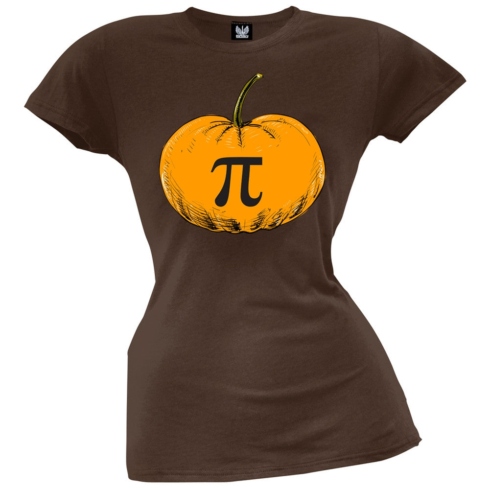 Pumpkin Pi Brown Juniors T-Shirt Juniors T-Shirts Old Glory   