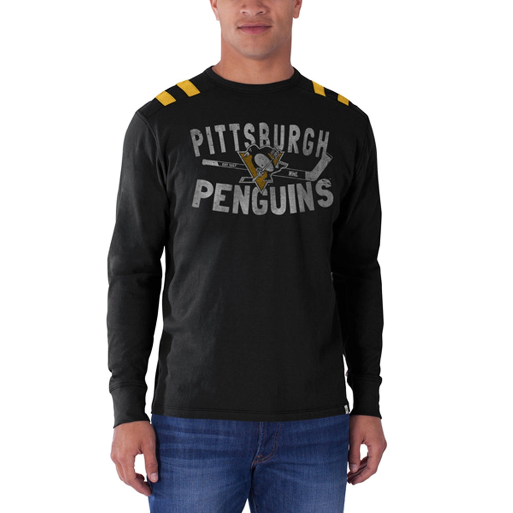 Pittsburgh Penguins - Logo Bruiser Premium Long Sleeve Men's Long Sleeves Pittsburgh Penguins 2XL Black 