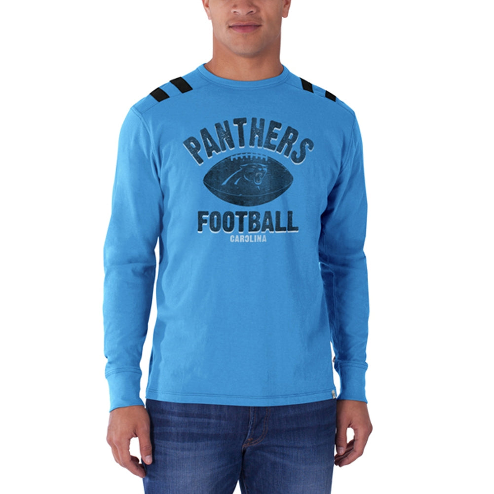 Carolina Panthers - Football Logo Bruiser Premium Long Sleeve T-Shirt Men's Long Sleeves Carolina Panthers 2XL Blue 