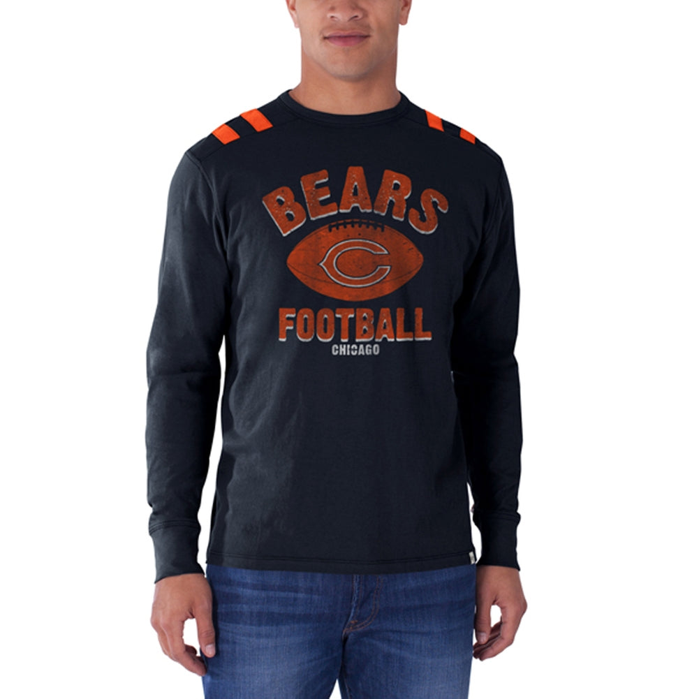 Chicago Bears - Football Logo Bruiser Premium Long Sleeve T-Shirt Men's Long Sleeves Chicago Bears 2XL Blue 