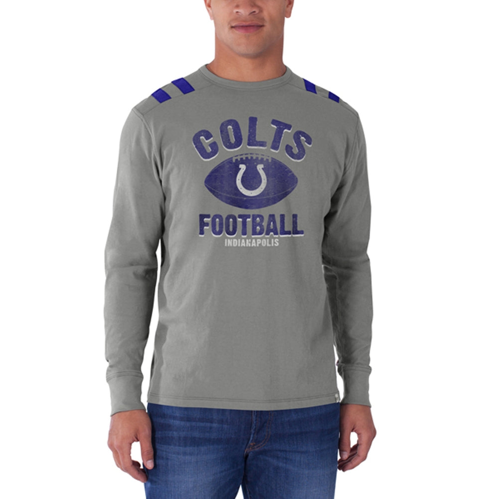 Indianapolis Colts - Football Logo Bruiser Premium Long Sleeve T-Shirt Men's Long Sleeves Indianapolis Colts 2XL Grey 