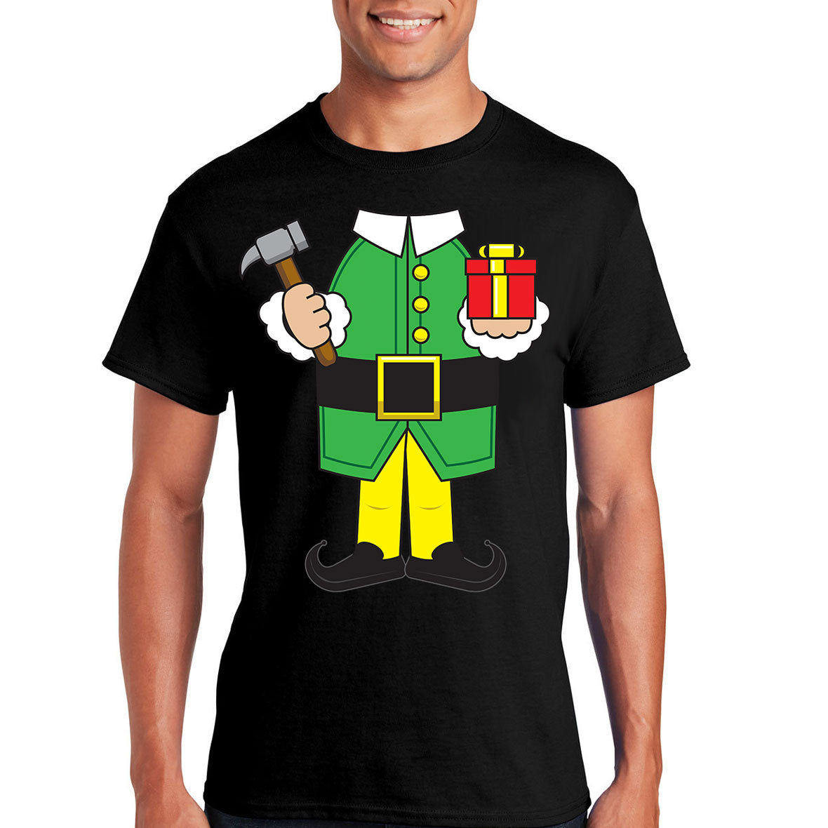 Christmas Elf Body Mens Costume T Shirt Men's T-Shirts Old Glory   