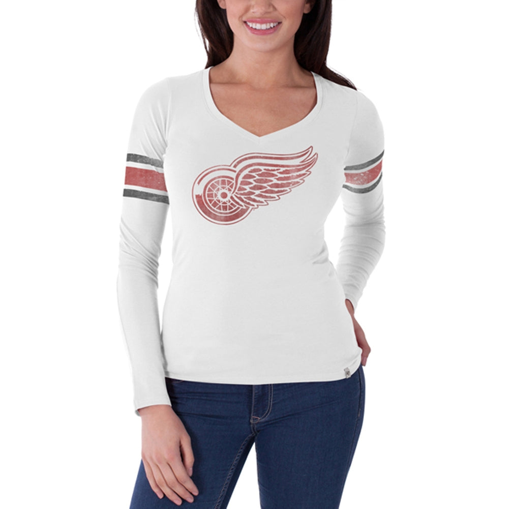G-III 4her Detroit Red Wings Women's Touchdown 3/4 Sleeve Shirt - Red/Black