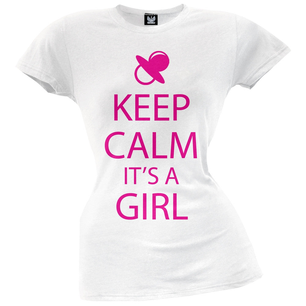 Keep Calm Its A Girl Juniors T-Shirt Juniors T-Shirts Old Glory   