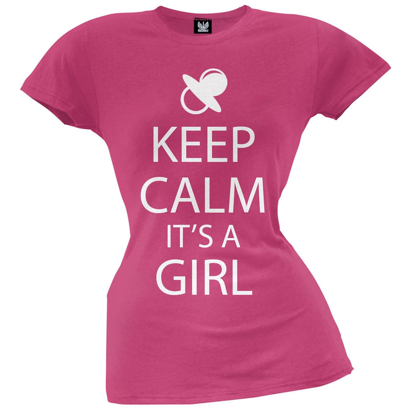 Keep Calm Its A Girl Juniors T-Shirt Juniors T-Shirts Old Glory   