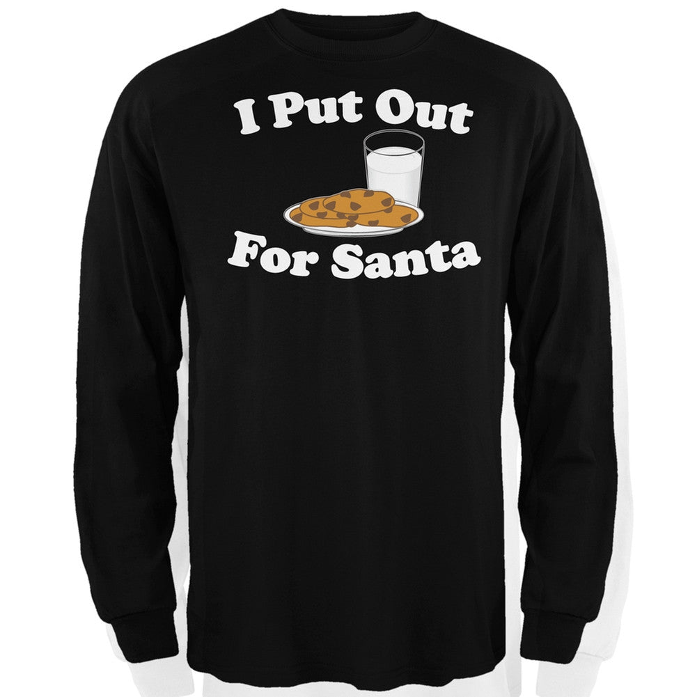 I Put Out For Santa Black Long Sleeve T-Shirt Men's Long Sleeves Old Glory   