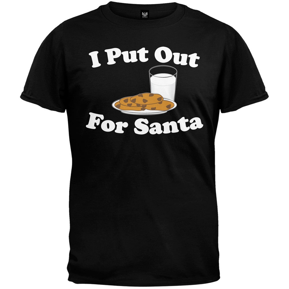 I Put Out For Santa Black T-Shirt Men's T-Shirts Old Glory   