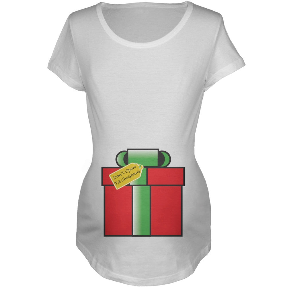 Don't Open 'Til Christmas Maternity T-Shirt Maternity T-Shirts Old Glory   