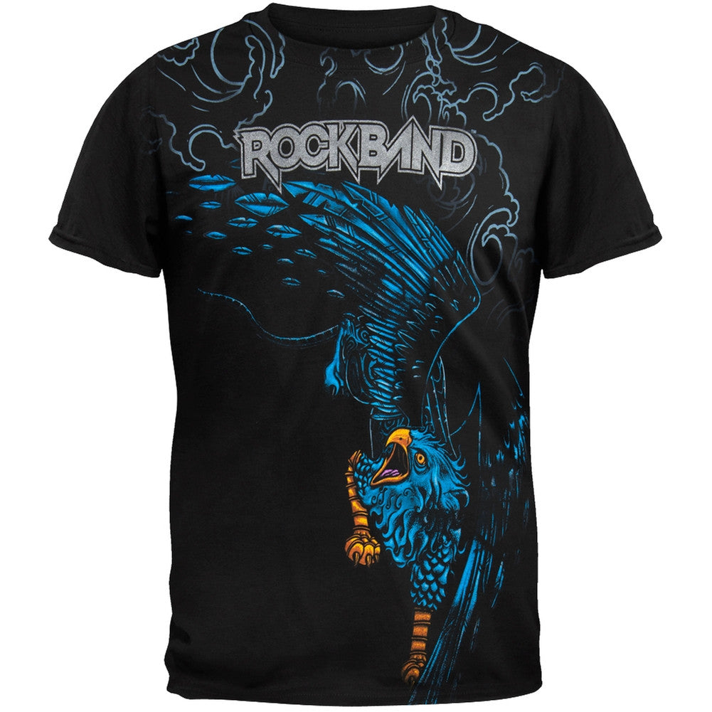 Rockband - Eagle Storm Logo T-Shirt Men's T-Shirts Rock Band MD Black 