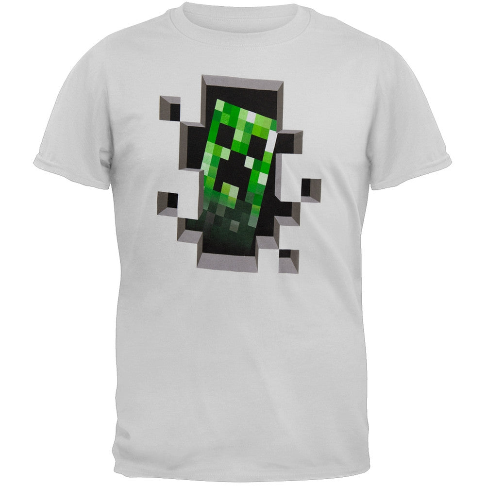 Minecraft - Creeper Inside Grey T-Shirt Men's T-Shirts Minecraft MD Grey