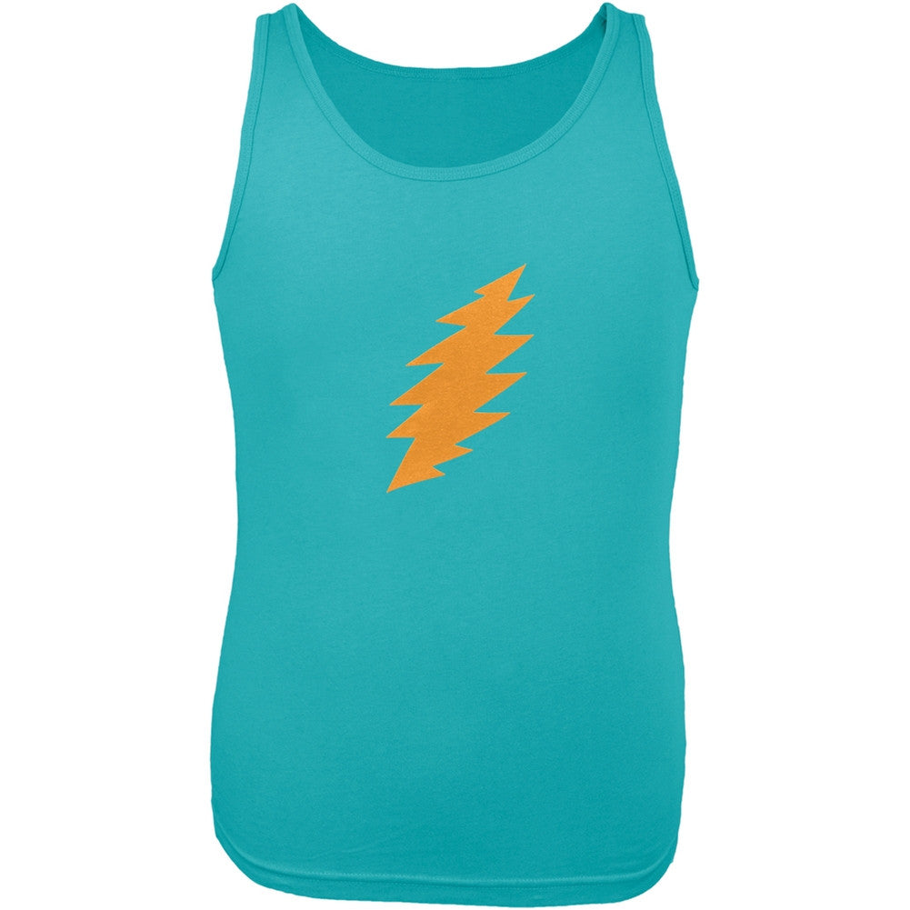 Grateful Dead - Orange Lightning Bolt Light Blue Tank Top Men's Tank Tops Grateful Dead XS Light Blue 