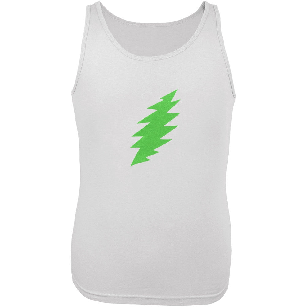 Grateful Dead - Green Lightning Bolt White Tank Top Men's Tank Tops Grateful Dead XS White