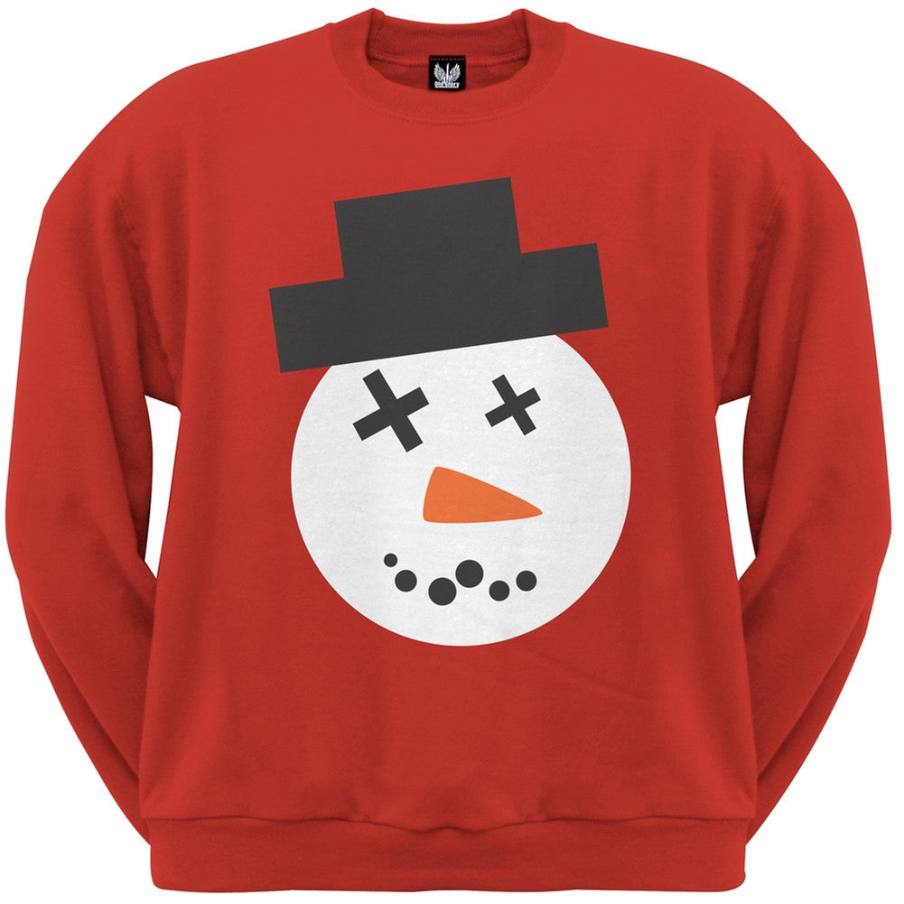 Snowman Face Ugly Christmas Sweater Black Adult Sweatshirt Men's Sweatshirts Old Glory   