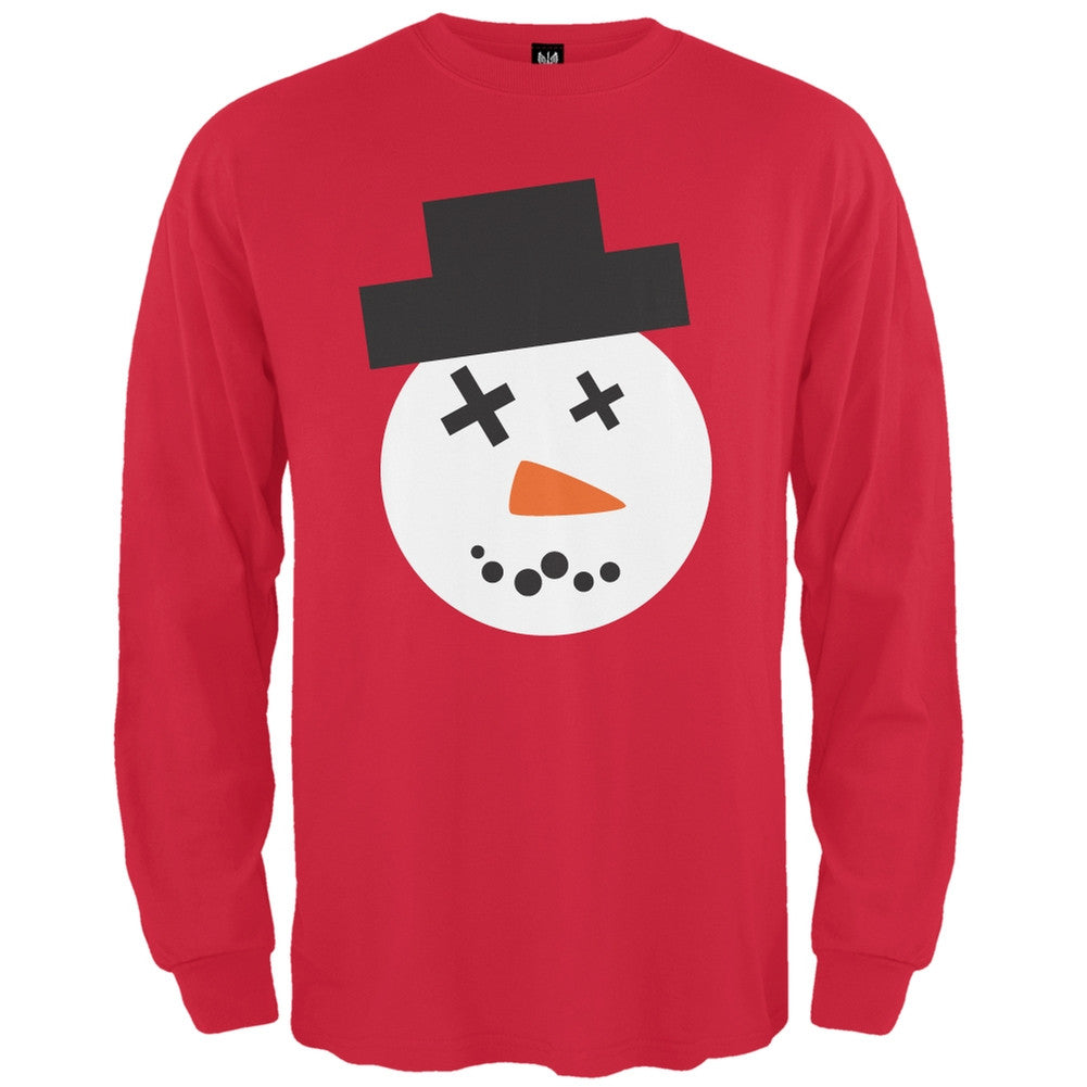 Snowman Face Ugly Christmas Sweater Black Adult Long Sleeve T-Shirt Men's Long Sleeves Old Glory   