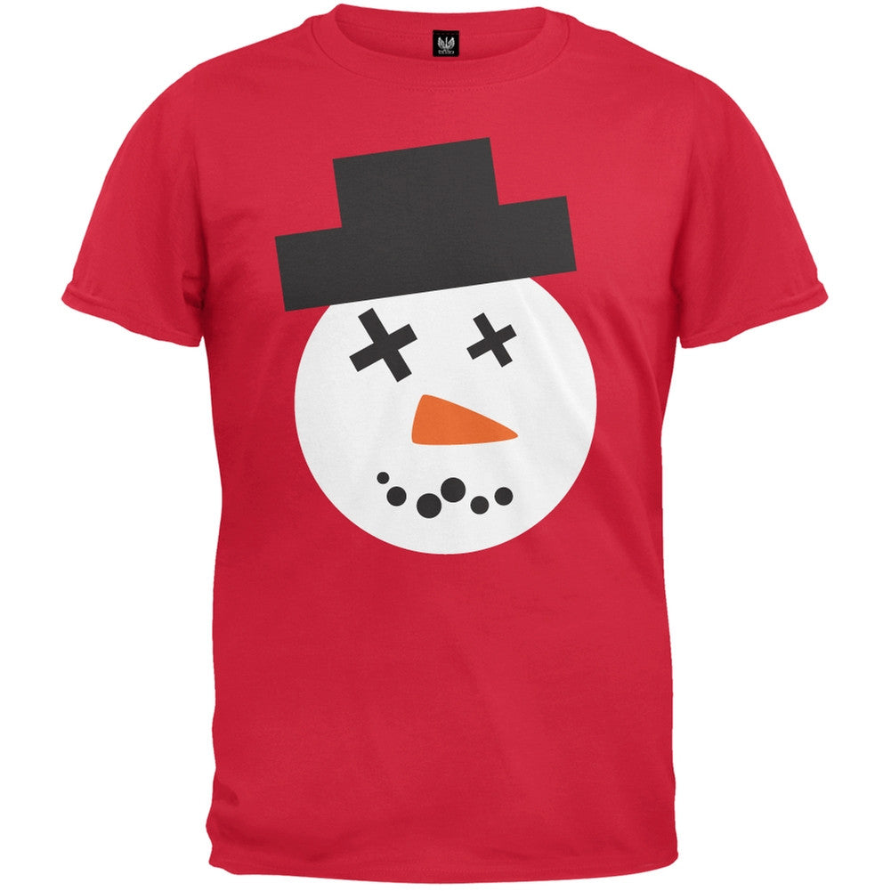 Snowman Face Ugly Christmas Sweater Red T-Shirt Men's T-Shirts Old Glory 2XL Red 