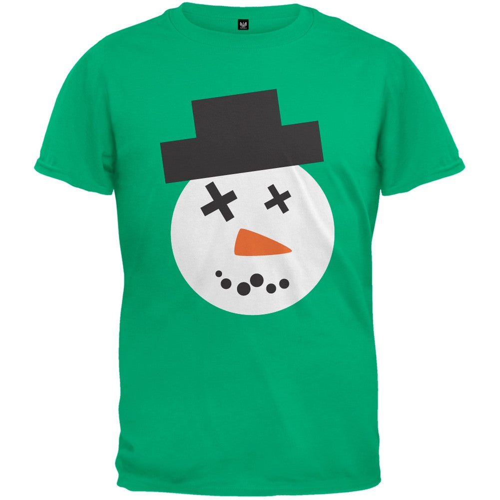 Snowman Face Ugly Christmas Sweater Green Youth T-Shirt Youth T-Shirts Old Glory   