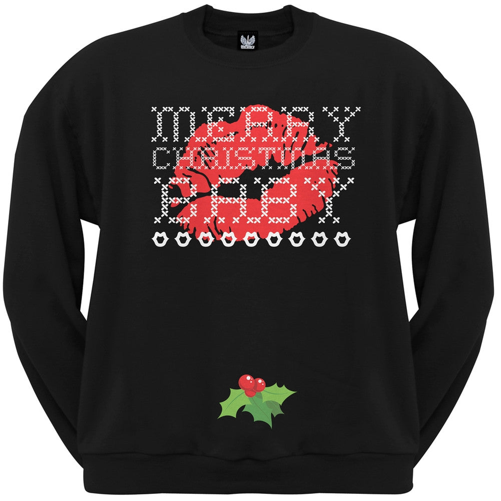 Merry Christmas Baby Ugly Christmas Black Crew Neck Sweatshirt Men's Sweatshirts Old Glory   