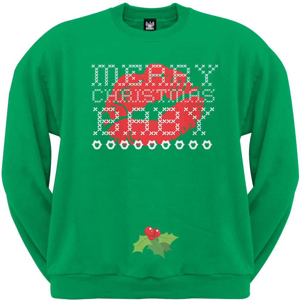 Merry Christmas Baby Ugly Christmas Black Crew Neck Sweatshirt Men's Sweatshirts Old Glory   