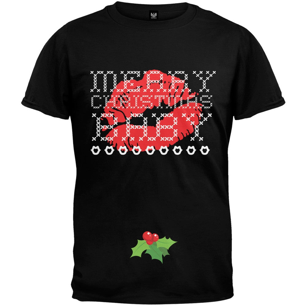 Merry Christmas Baby Ugly Christmas Black T-Shirt Men's T-Shirts Old Glory   