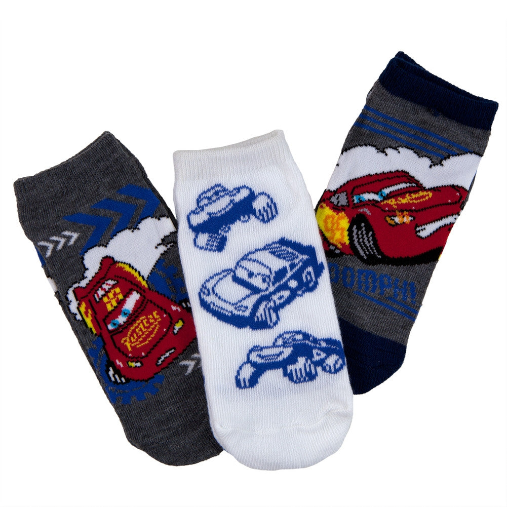 Cars - Boomph Boys' Ankle Socks 3-Pack Juvenile Socks Cars (Movie) 8.5 Multi 