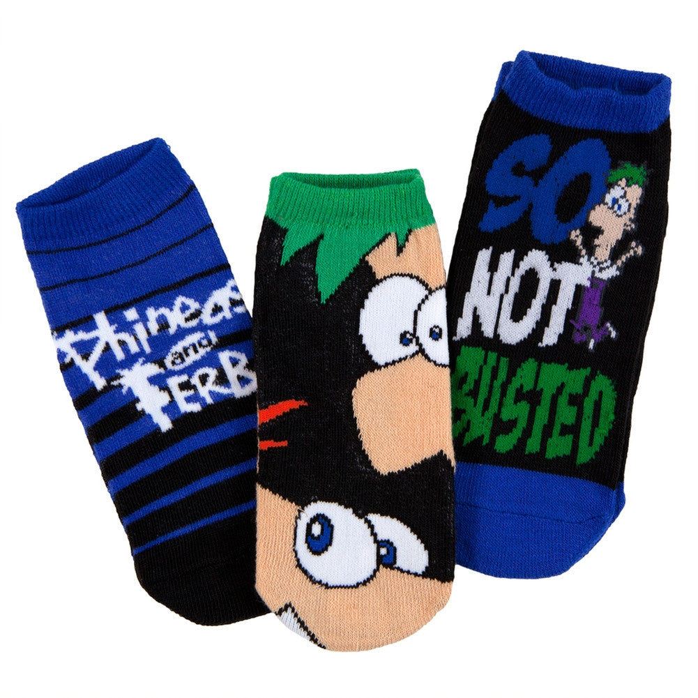 Phineas and Ferb - So Not Busted Kids Boys Socks 3-Pack Juvenile Socks Phineas and Ferb 8.5 Multi 