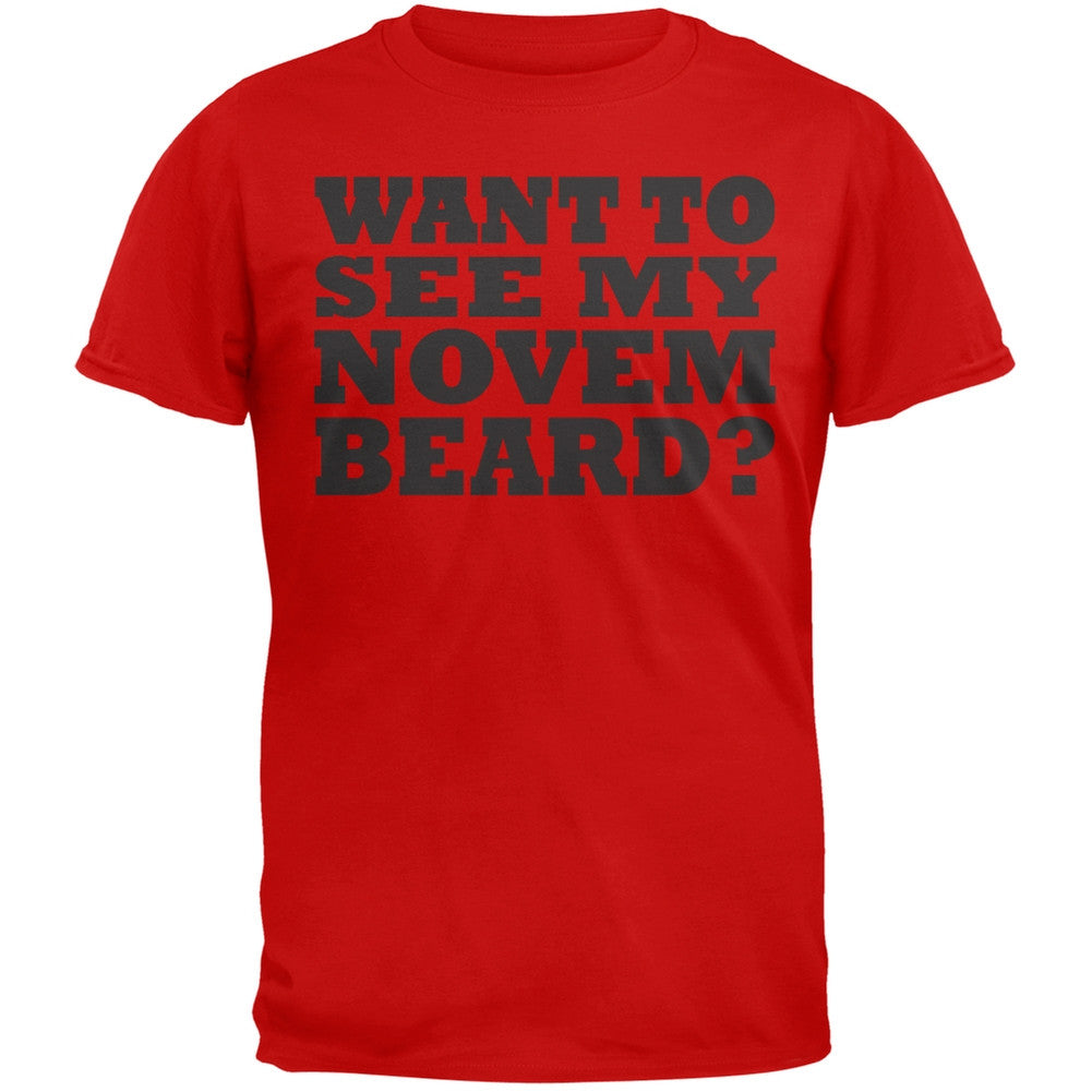 Want To See My November Beard Flip Up Red T-Shirt Men's T-Shirts Old Glory 2XL Red 