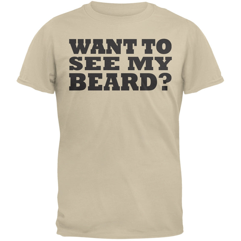 Want To See My Beard Flip Up Adult Grey T-Shirt Men's T-Shirts Old Glory   