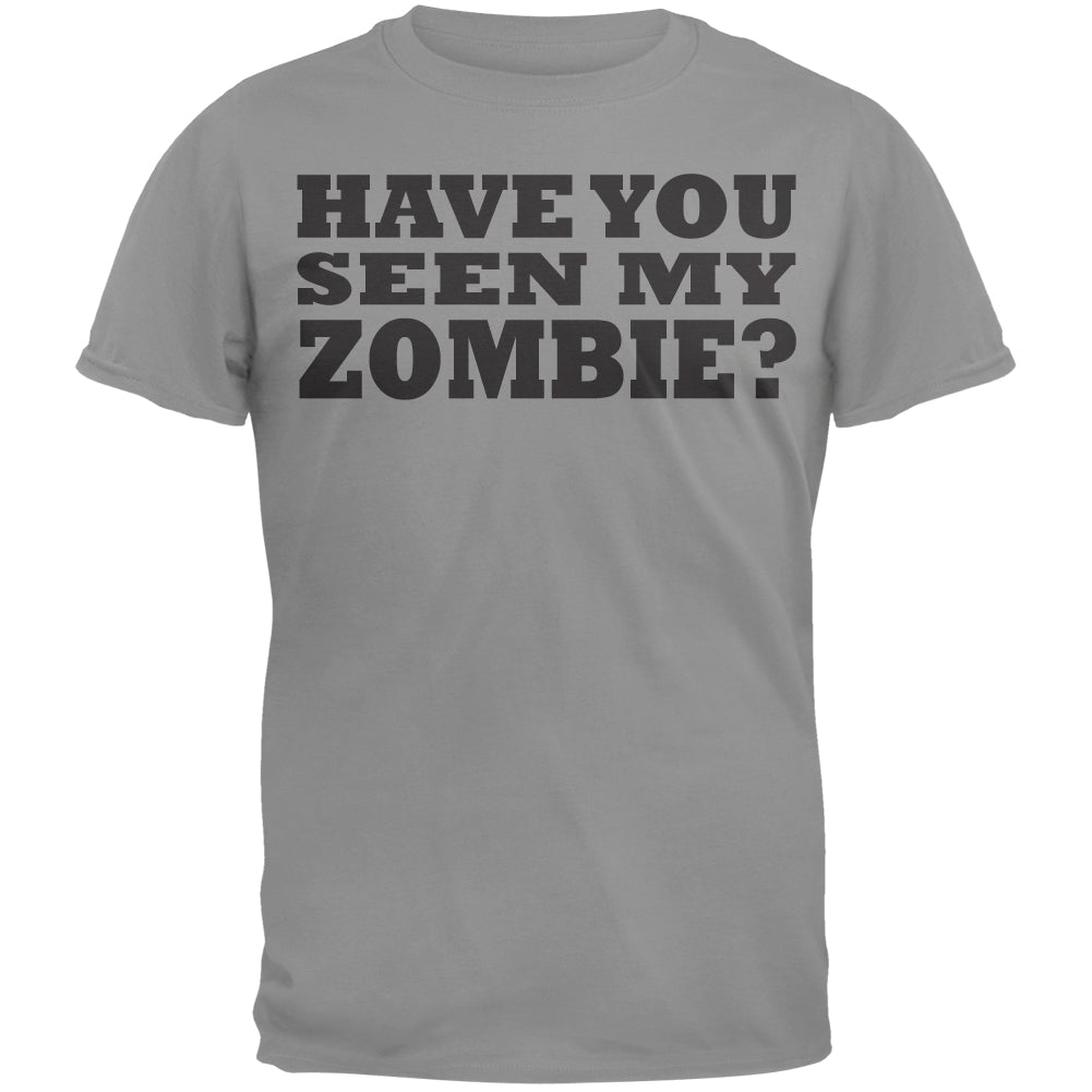 Have You Seen My Zombie Flip Up Grey Adult T-Shirt Men's T-Shirts Old Glory 3XL Gravel Grey 