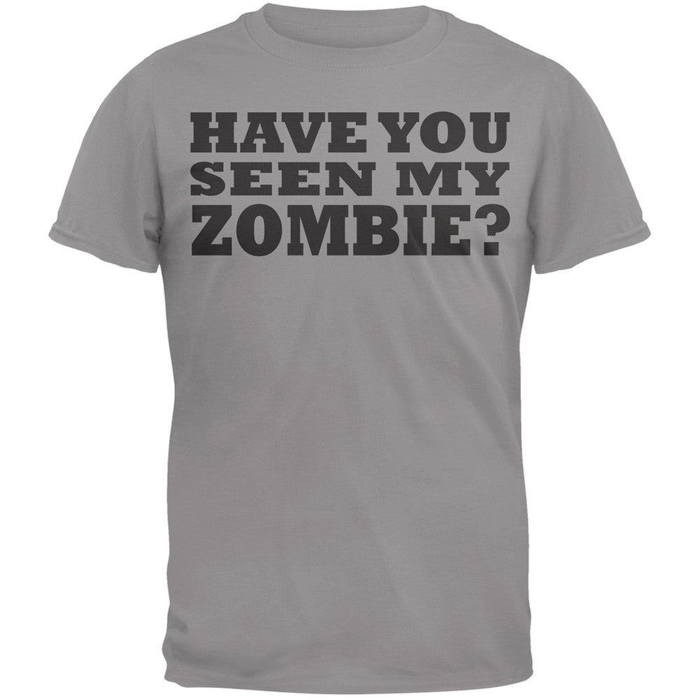 Have You Seen My Zombie Flip Up Grey Adult T-Shirt Men's T-Shirts Old Glory   