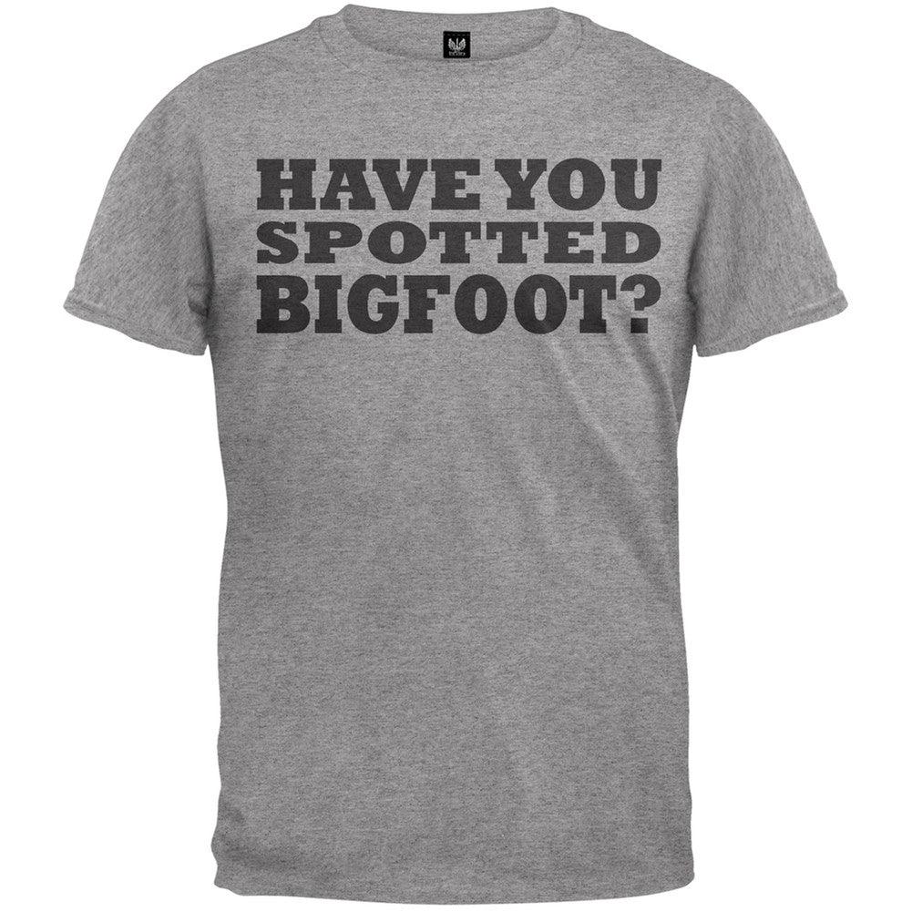 Have You Spotted Big Foot Flip Up Grey Adult T-Shirt Men's T-Shirts Old Glory   