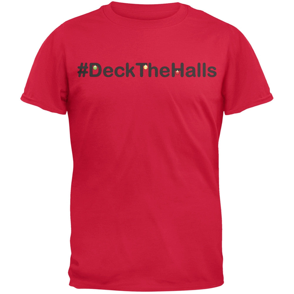 Hashtag Deck The Halls Red T-Shirt Men's T-Shirts Old Glory 2XL Red 