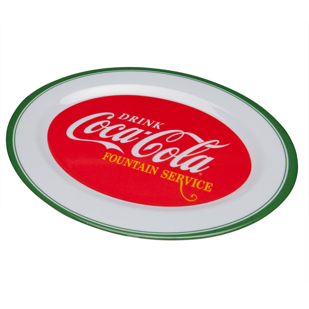 Coca-Cola - Logo Plastic Serving Tray Plates Old Glory One Size Red 