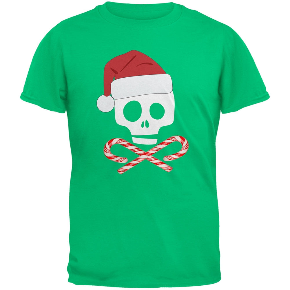 Skull And Cross Candy Canes Santa Black Youth T-Shirt Youth T-Shirts Old Glory   